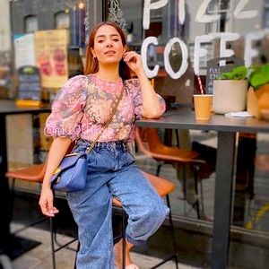 Floral Semi sheer Puff sleeved H&M TOP - NWT BLOUSE SHIRT